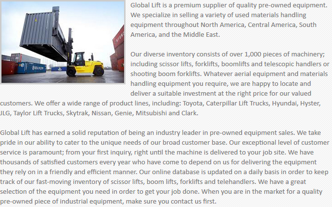 Global Lift Equipment Orange